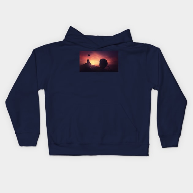 mission uphill Kids Hoodie by 1STunningArt